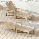 Outsunny Set of 2 Resin Reclining Sun Loungers for Garden, Khaki