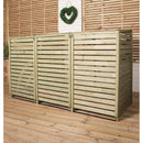 2.02m x 1.22m Large Wooden Outdoor Garden Triple Wheelie Bin Store Storage for 3 Bins