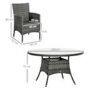 Outsunny 6 Seater Rattan Outdoor Dining Set With Cushions