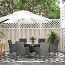 Outsunny 6 Seater Rattan Outdoor Dining Set With Cushions