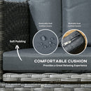Outsunny 6 Seater Rattan Outdoor Dining Set With Cushions