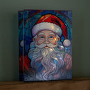 28cm Battery Powered Light up Glass Christmas Decoration with Santa & Warm White LEDs