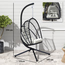 Outsunny PE Hanging Swing Chair W/ Thick Cushion, Patio Hanging Chair, Black