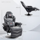 HOMCOM Massage Recliner Chair with Remote, PU Leather Recliner Armchair Grey