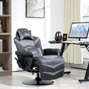 HOMCOM Massage Recliner Chair with Remote, PU Leather Recliner Armchair Grey