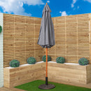 Samuel Alexander 2.7m Outdoor Wooden Garden Parasol Sun Shade with Carry Bag in Grey