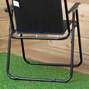 Black Lightweight Foldable Canvas Chair With  Plastic Armrests