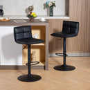 HOMCOM Bar Stools Set Of 2 Swivel Height Adjustable Barstools Black