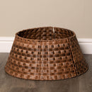 40/58cm Samuel Alexander Medium KD Plastic Wicker Rattan Woven Christmas Tree Skirt in Brown