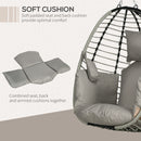 Outsunny Hanging Swing Chair W/ Thick Cushion, Hanging Chair
