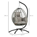 Outsunny Hanging Swing Chair W/ Thick Cushion, Hanging Chair