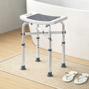 HOMCOM Adjustable Shower Stool with Foot Pads for Elderly Disabled Grey