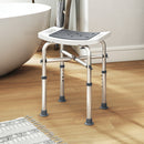 HOMCOM Adjustable Shower Stool with Foot Pads for Elderly Disabled Grey