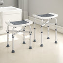 HOMCOM Adjustable Shower Stool with Foot Pads for Elderly Disabled Grey