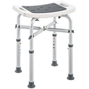 HOMCOM Adjustable Shower Stool with Foot Pads for Elderly Disabled Grey