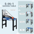 SPORTNOW 5 in 1 Multi Games Table Combo Sports Game Table for Kids, Blue