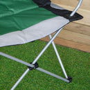 Luxury Padded High Back Outdoor Folding Chair With Cupholder In Green