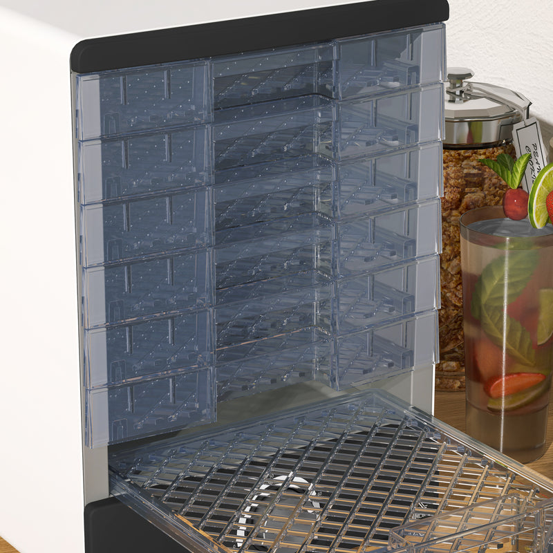 HOMCOM Food Dehydrator with 7 Stainless Steel Tray, for Fruit, Meat, White