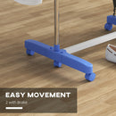 HOMCOM 3-Tier Large Clothes Airer Stainless Steel Clothes Drying Rack - Blue/Grey