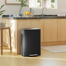 HOMCOM Pedal Bin With Soft-Close Lid, 50L Kitchen Bin With Carry Handle Black