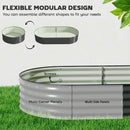 Outsunny Galvanised Raised Garden Bed Planter Box, Dark Grey