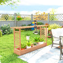 Outsunny Raised Bed for Garden with Trellis, Natural
