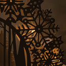 45cm Battery Operated White Wooden Snowflake Arch & Christmas Trees with 10 Warm White LEDs