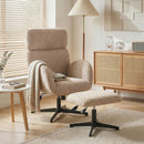 HOMCOM Swivel Armchair With Footstool, Rocking Accent Chair, Light Brown