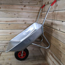 Samuel ALEXANDER 65 Litre 60kg Capacity Galvanised Metal Garden Cart Wheelbarrow - Heavy Duty Garden Wheelbarrows with Pneumatic Tyre