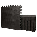 Samuel Alexander Black EVA Foam Floor Mats 60x60cm Interlocking Gym & Play Mats, Non-Slip, Water Resistant