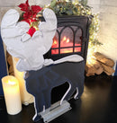 60cm Infinity Light up Standing Christmas Reindeer Decoration with White & Red LEDs on Metal Base