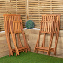Set of 2/4 Bowness Outdoor Garden Patio Wooden Slatted Folding Chairs