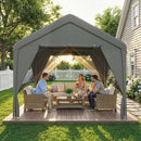 Outsunny 3 X 3 M Outdoor Patio Gazebo With Netting And Curtains, Dark Grey