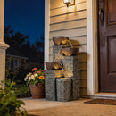 Outsunny 4-Tier Outdoor Fountain With LED Lights, Grey And Rustic Brown