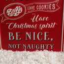 68cm Indoor Outdoor Red Metal Santa's Rules Sign Hanging Christmas Decoration