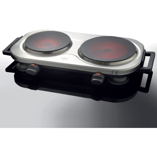 Quest Double Hot Plate Ceramic Infrared - Black & Grey