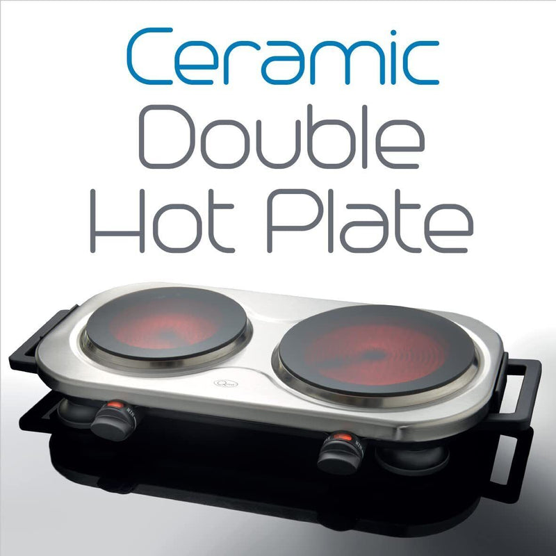 Quest Double Hot Plate Ceramic Infrared - Black & Grey