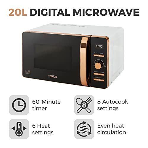 Tower Rose Gold Microwave 20L  - White