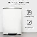 HOMCOM Pedal Bin With Soft-Close Lid, 50L Kitchen Bin With Carry Handle Cream