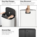 HOMCOM Pedal Bin With Soft-Close Lid, 50L Kitchen Bin With Carry Handle Cream