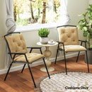 Outsunny Set of 2 Garden Chair Cushions Seat Pad for Outdoor Use Khaki