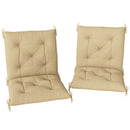 Outsunny Set of 2 Garden Chair Cushions Seat Pad for Outdoor Use Khaki
