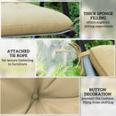 Outsunny Set of 2 Garden Chair Cushions Seat Pad for Outdoor Use Khaki