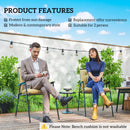 Outsunny Set of 2 Garden Chair Cushions Seat Pad for Outdoor Use Khaki