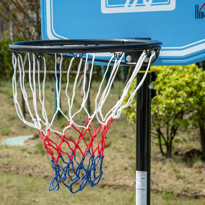 HOMCOM Adjustable Basketball Hoop Stand w/ Wheels and Weight Base Blue