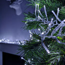 960 LED 12.4m Premier Cluster Indoor Outdoor Multi Function Mains Operated Christmas Lights with Timer on Clear Cable in Cool White