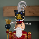 119cm Light Up Nutcracker Soldier LED Christmas Metal Ornament Home Decoration