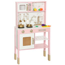 Kids Kitchen Playset with Pretend Play Kitchen Accessories, Pink