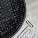 52cm Black Steel Outdoor Lustre Enamelled Firepit with Fire Poker