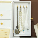 HOMCOM 4-Tier Large Jewellery Box with Mirror and 2 Drawers, White